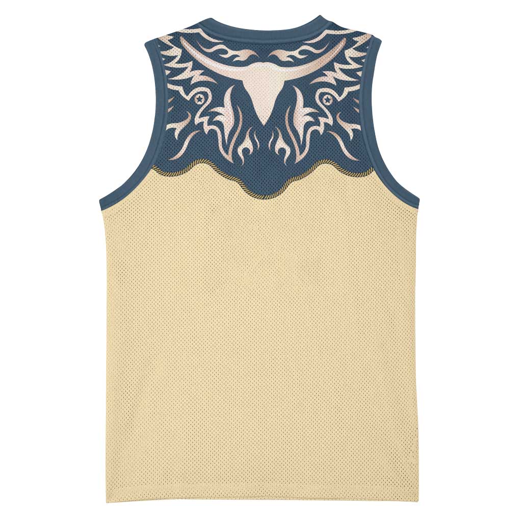 Vintage Western Yoke Shirt Ornament Style Basketball Jersey - Wonder Print Shop