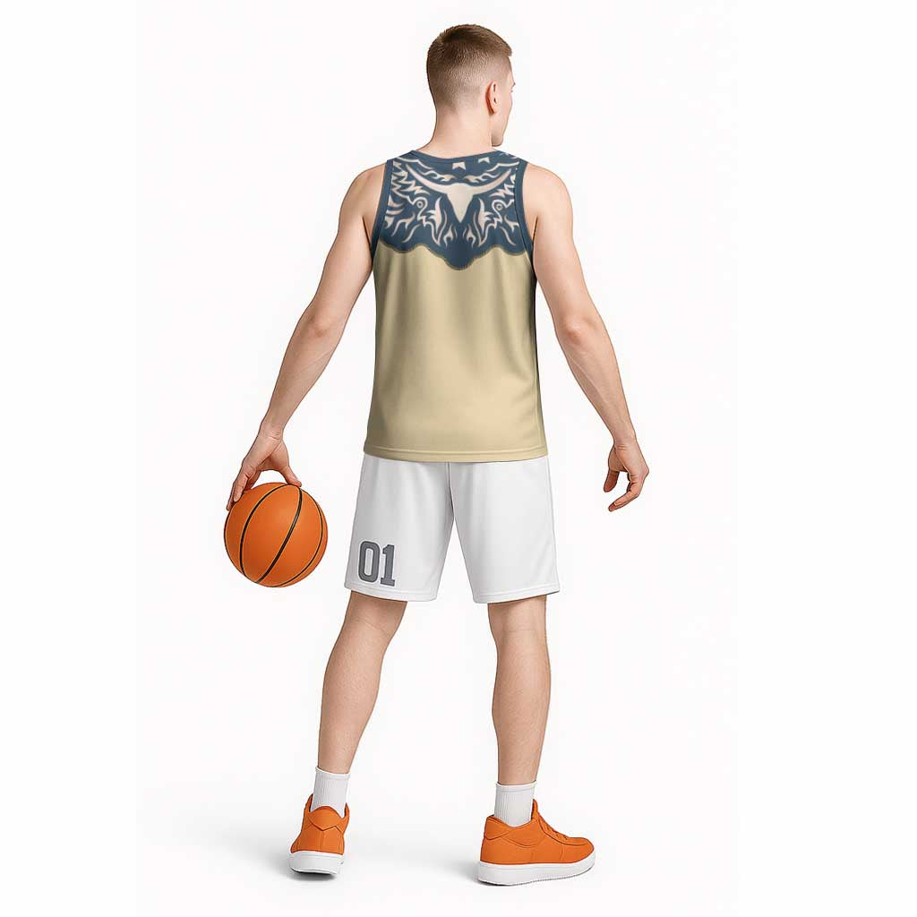 Vintage Western Yoke Shirt Ornament Style Basketball Jersey - Wonder Print Shop