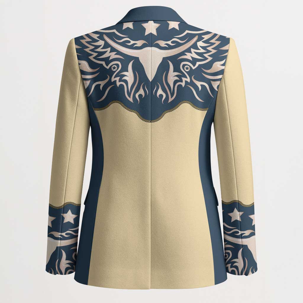 Vintage Western Yoke Shirt Ornament Style Blazer - Wonder Print Shop