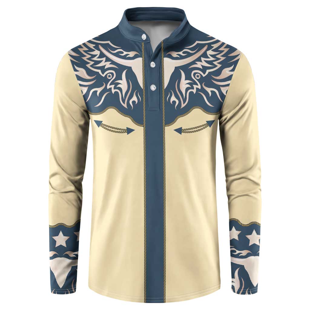 Vintage Western Yoke Shirt Ornament Style Button Sweatshirt - Wonder Print Shop