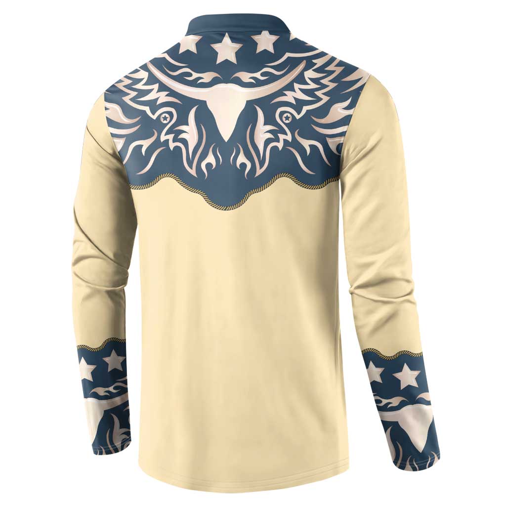 Vintage Western Yoke Shirt Ornament Style Button Sweatshirt - Wonder Print Shop