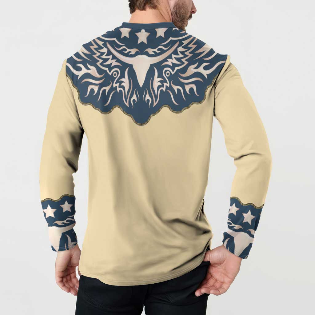 Vintage Western Yoke Shirt Ornament Style Button Sweatshirt - Wonder Print Shop