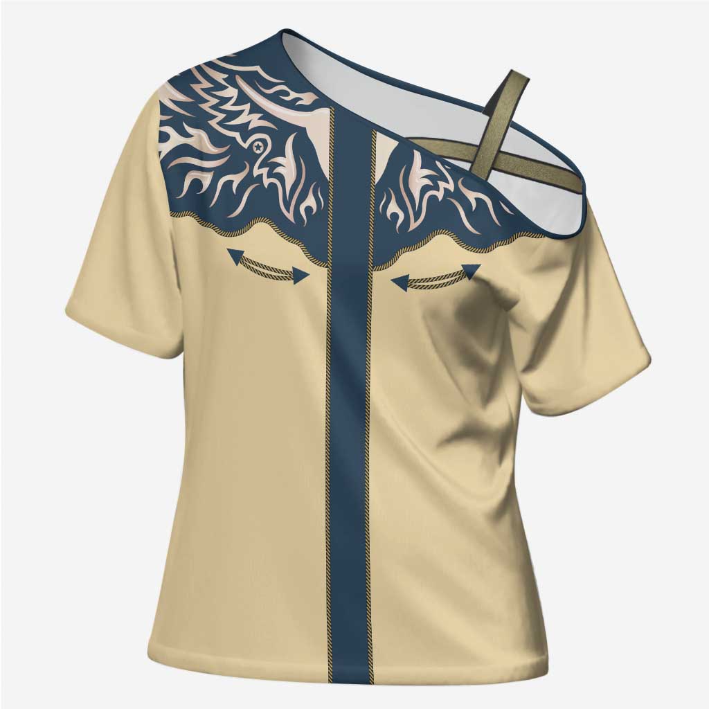 Vintage Western Yoke Shirt Ornament Style Cross Shoulder Shirt - Wonder Print Shop