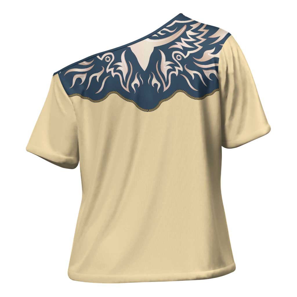 Vintage Western Yoke Shirt Ornament Style Cross Shoulder Shirt - Wonder Print Shop