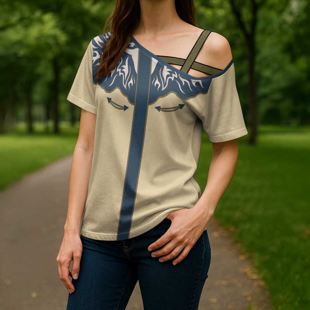 Vintage Western Yoke Shirt Ornament Style Cross Shoulder Shirt - Wonder Print Shop