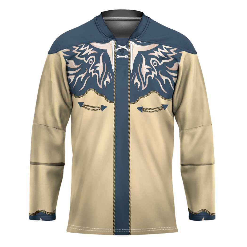 Vintage Western Yoke Shirt Ornament Style Hockey Jersey - Wonder Print Shop