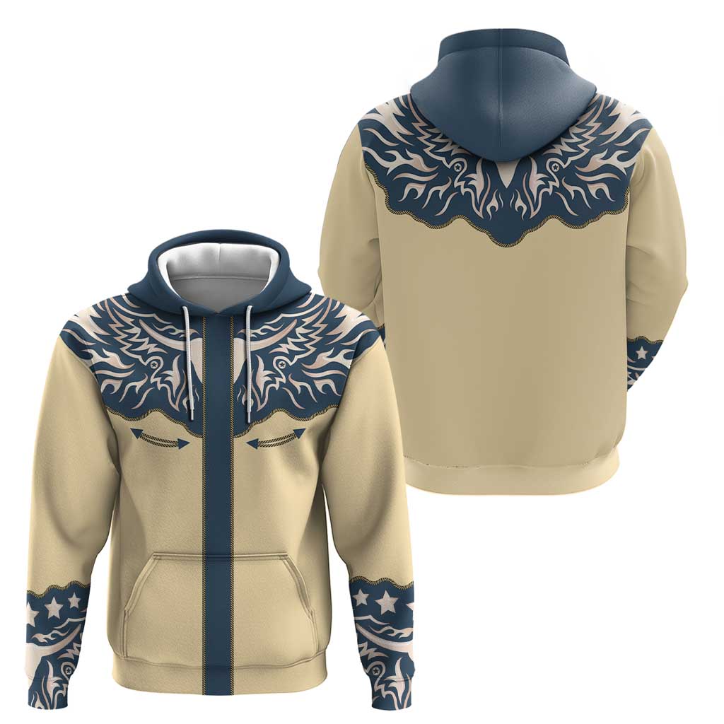 Vintage Western Yoke Shirt Ornament Style Hoodie - Wonder Print Shop