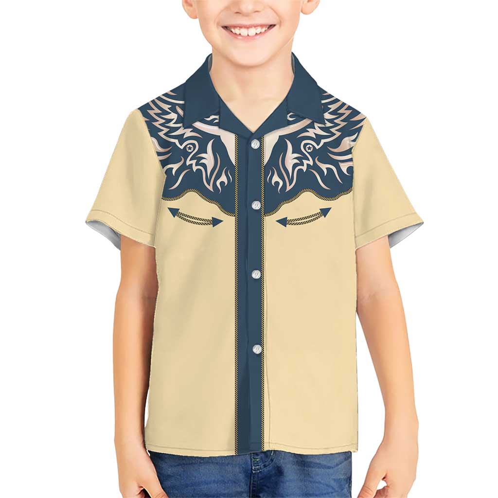Vintage Western Yoke Shirt Ornament Style Kid Hawaiian Shirt - Wonder Print Shop