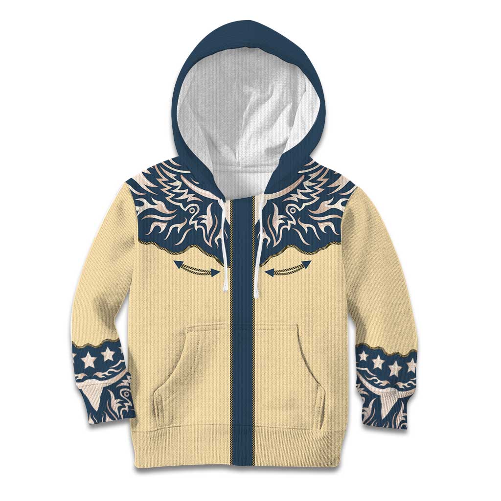 Vintage Western Yoke Shirt Ornament Style Kid Hoodie - Wonder Print Shop