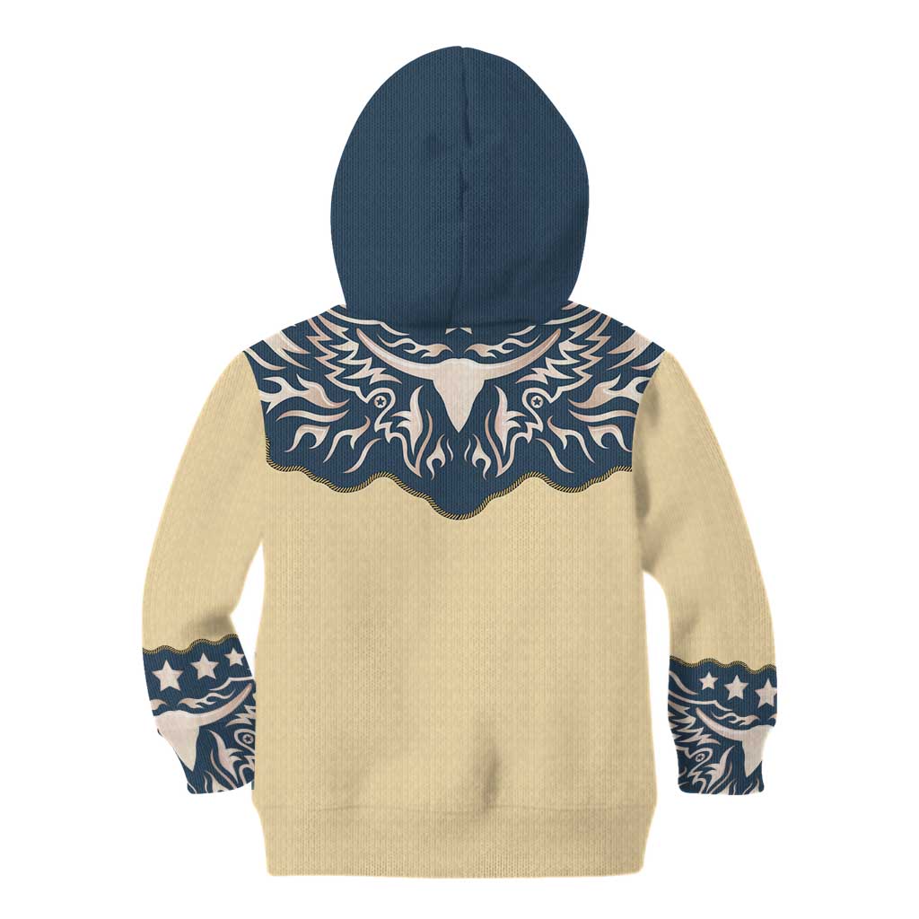 Vintage Western Yoke Shirt Ornament Style Kid Hoodie - Wonder Print Shop