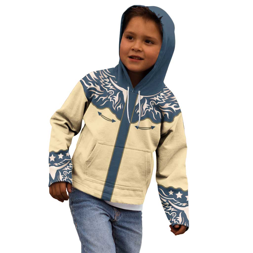 Vintage Western Yoke Shirt Ornament Style Kid Hoodie - Wonder Print Shop