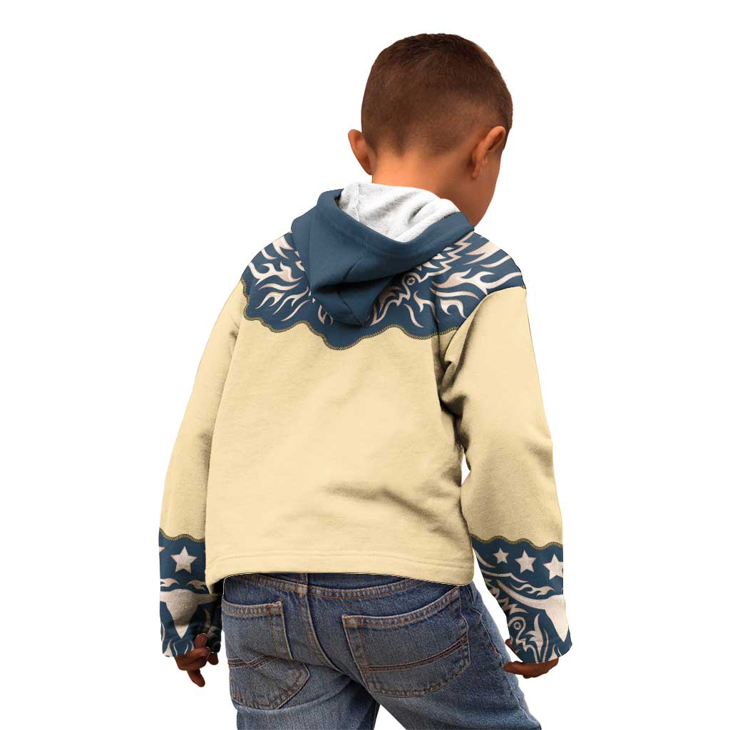 Vintage Western Yoke Shirt Ornament Style Kid Hoodie - Wonder Print Shop