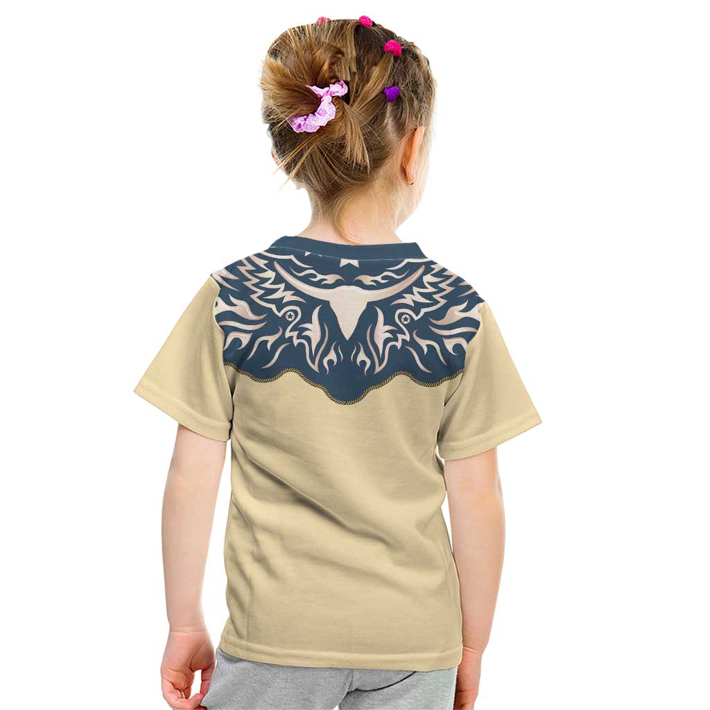 Vintage Western Yoke Shirt Ornament Style Kid T Shirt - Wonder Print Shop