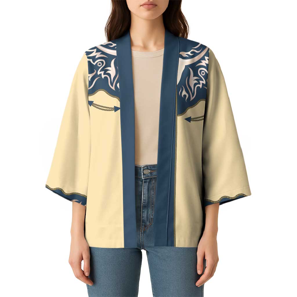 Vintage Western Yoke Shirt Ornament Style Kimono - Wonder Print Shop