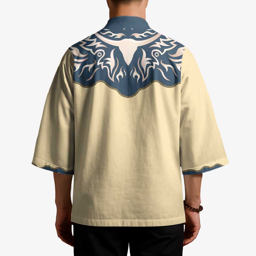 Vintage Western Yoke Shirt Ornament Style Kimono - Wonder Print Shop
