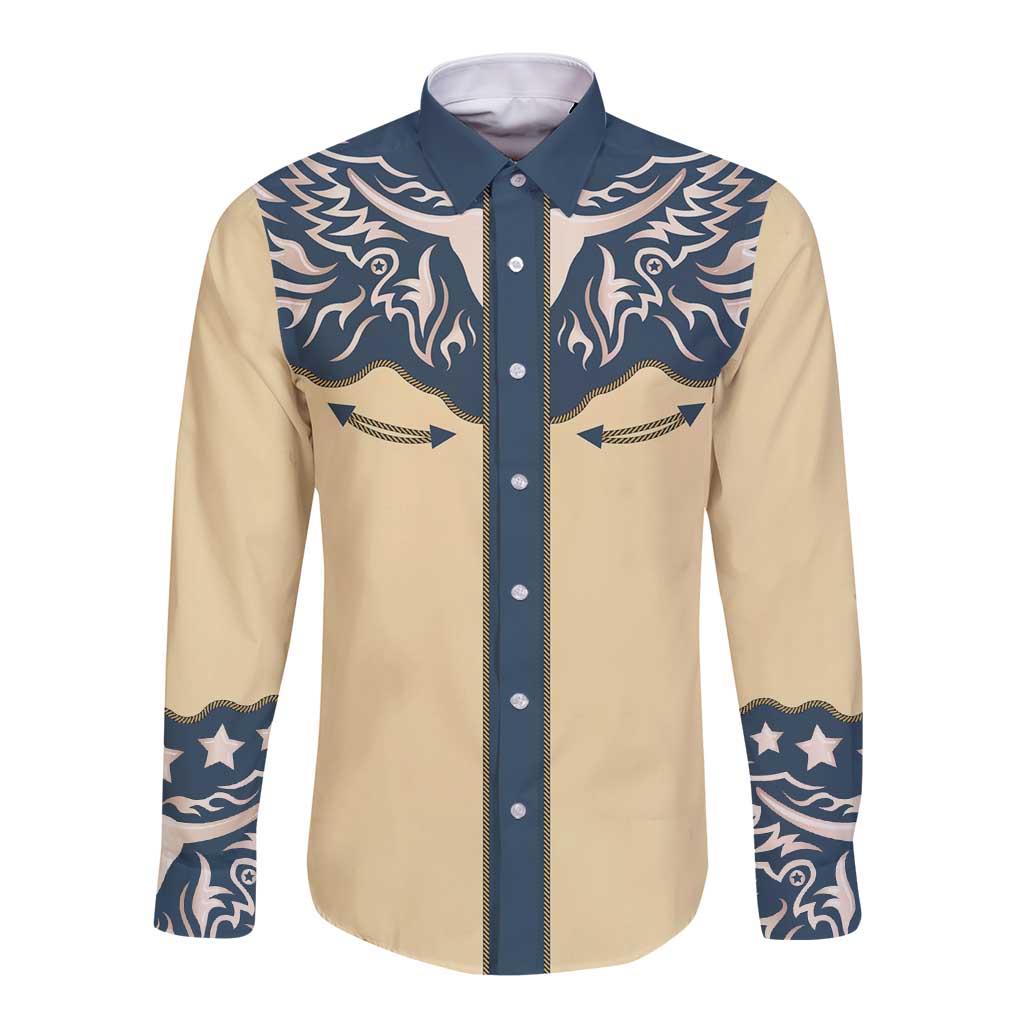 Vintage Western Yoke Shirt Ornament Style Long Sleeve Button Shirt - Wonder Print Shop