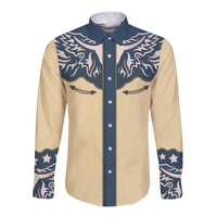Vintage Western Yoke Shirt Ornament Style Long Sleeve Button Shirt - Wonder Print Shop