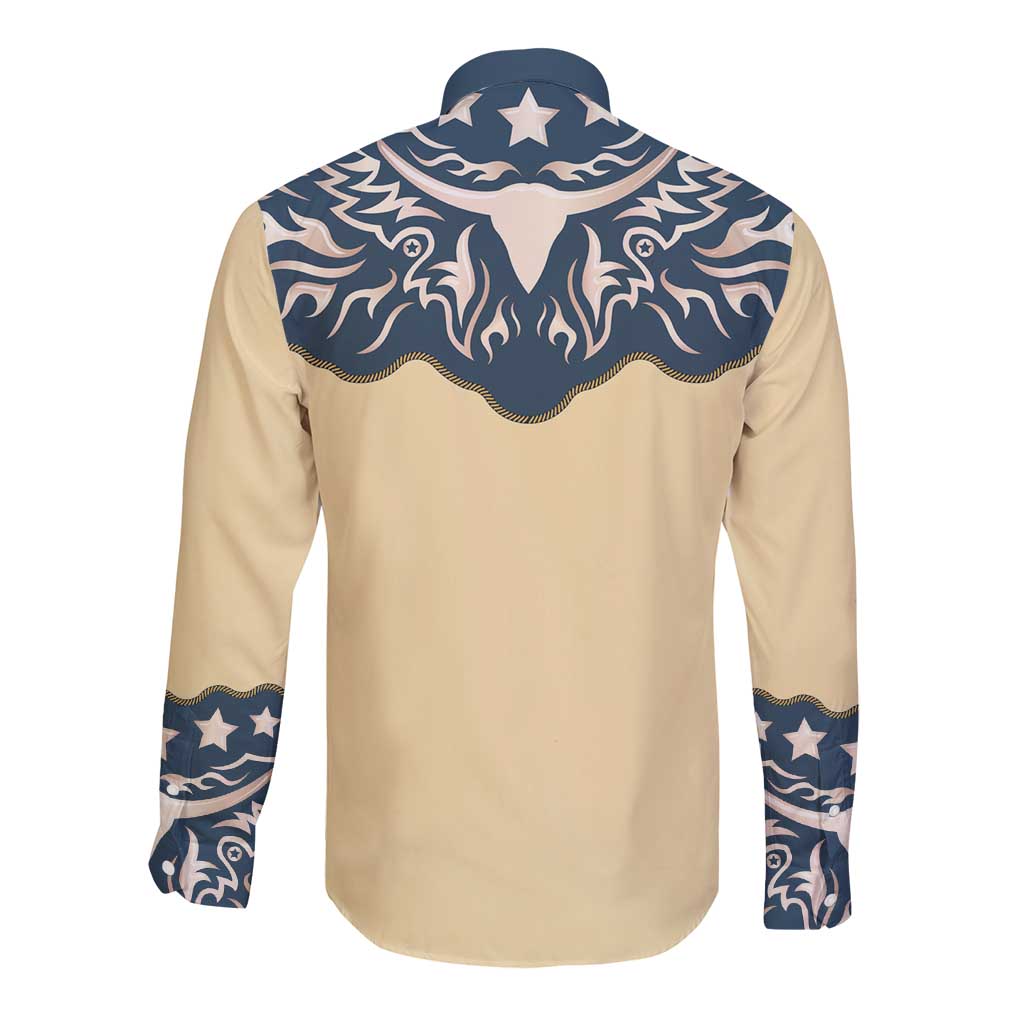 Vintage Western Yoke Shirt Ornament Style Long Sleeve Button Shirt - Wonder Print Shop