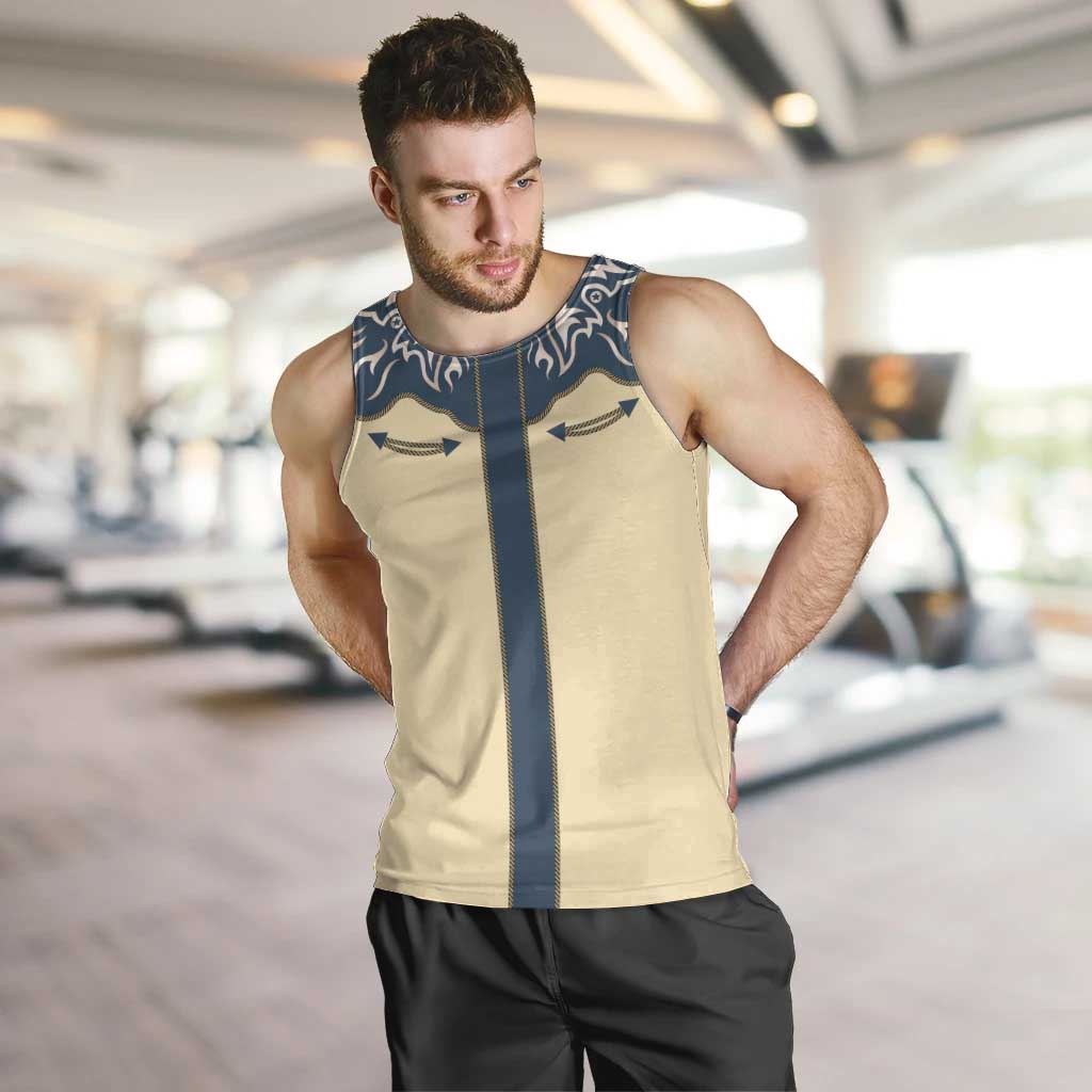 Vintage Western Yoke Shirt Ornament Style Men Tank Top - Wonder Print Shop