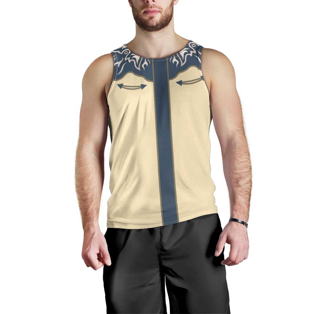 Vintage Western Yoke Shirt Ornament Style Men Tank Top - Wonder Print Shop