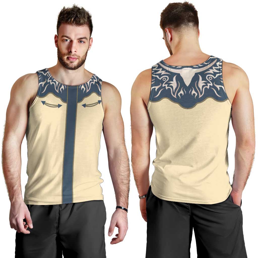 Vintage Western Yoke Shirt Ornament Style Men Tank Top - Wonder Print Shop