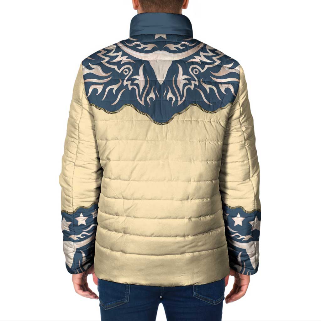 Vintage Western Yoke Shirt Ornament Style Padded Jacket - Wonder Print Shop