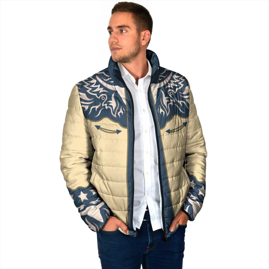 Vintage Western Yoke Shirt Ornament Style Padded Jacket - Wonder Print Shop