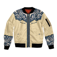 Vintage Western Yoke Shirt Ornament Style Sleeve Zip Bomber Jacket - Wonder Print Shop