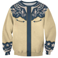 Vintage Western Yoke Shirt Ornament Style Sweatshirt - Wonder Print Shop