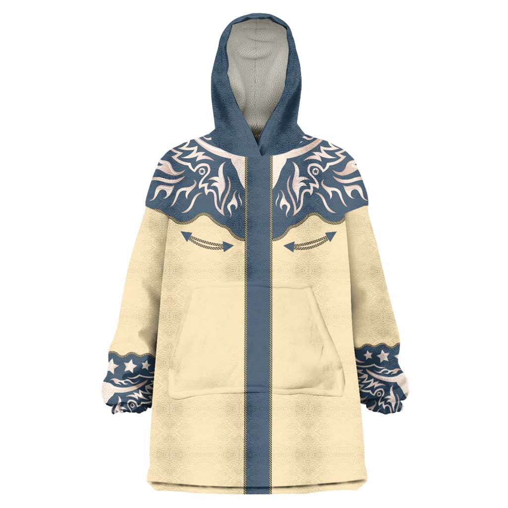 Vintage Western Yoke Shirt Ornament Style Wearable Blanket Hoodie - Wonder Print Shop