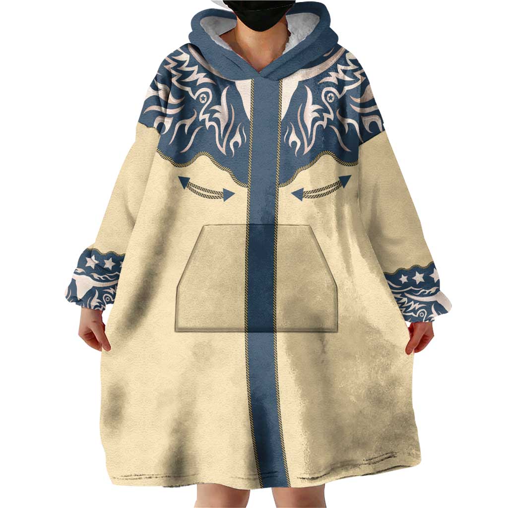 Vintage Western Yoke Shirt Ornament Style Wearable Blanket Hoodie - Wonder Print Shop