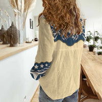 Vintage Western Yoke Shirt Ornament Style Women Casual Shirt - Wonder Print Shop