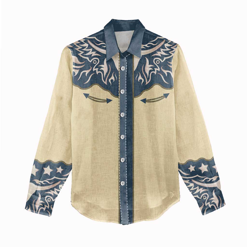 Vintage Western Yoke Shirt Ornament Style Women Casual Shirt - Wonder Print Shop