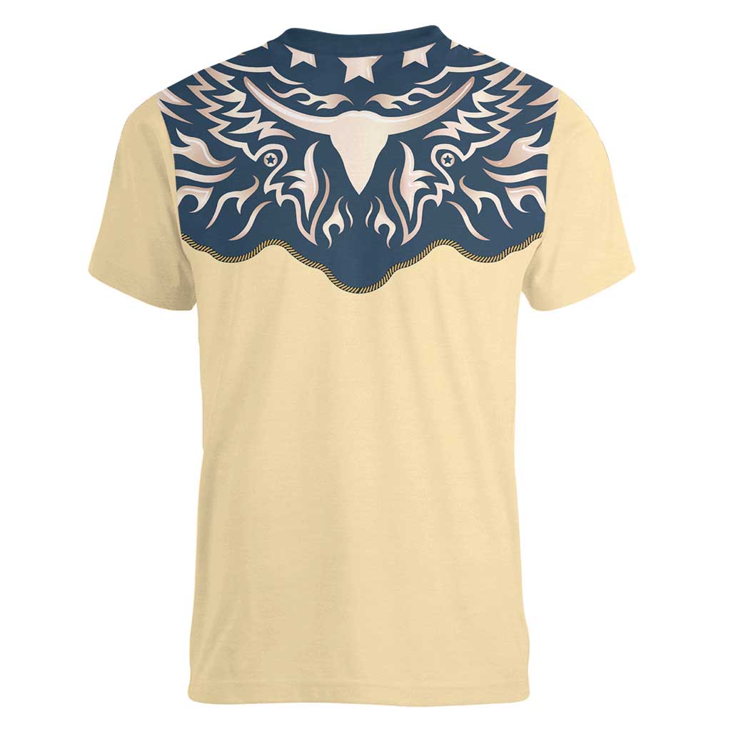 Vintage Western Yoke Shirt Ornament Style Women V-Neck T-Shirt - Wonder Print Shop