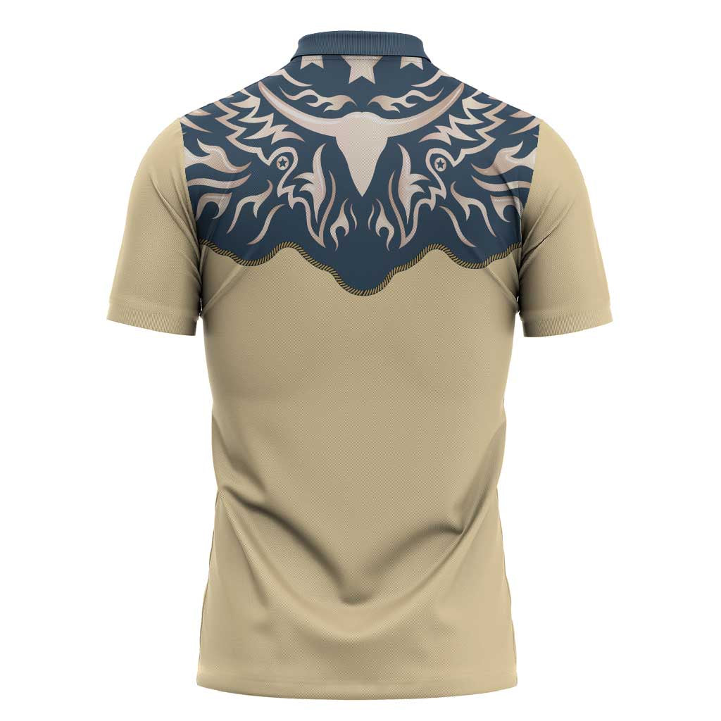 Vintage Western Yoke Shirt Ornament Style Zipper Polo Shirt - Wonder Print Shop