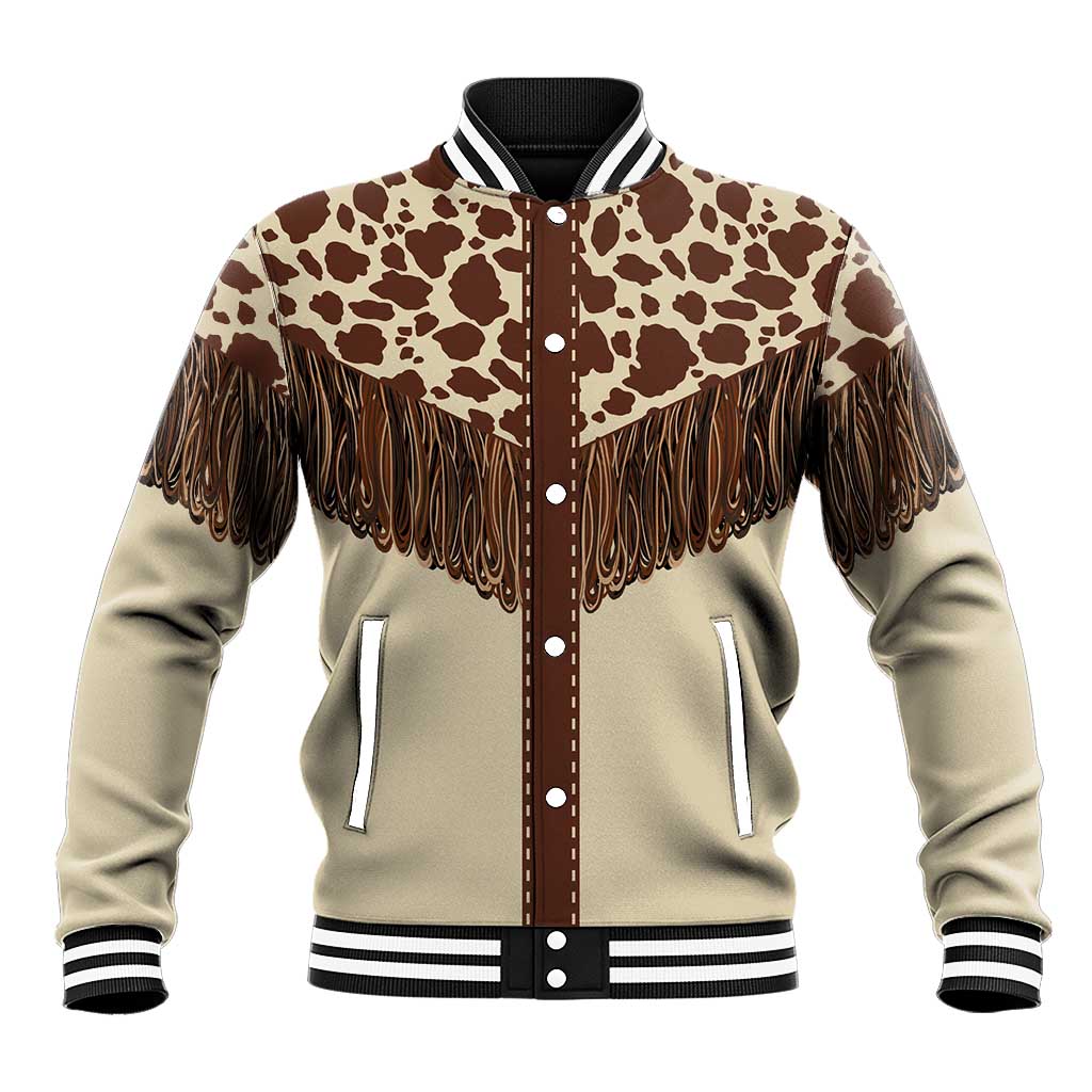 Vintage Western Cow Yoke Shirt Fringe Style Baseball Jacket - Wonder Print Shop