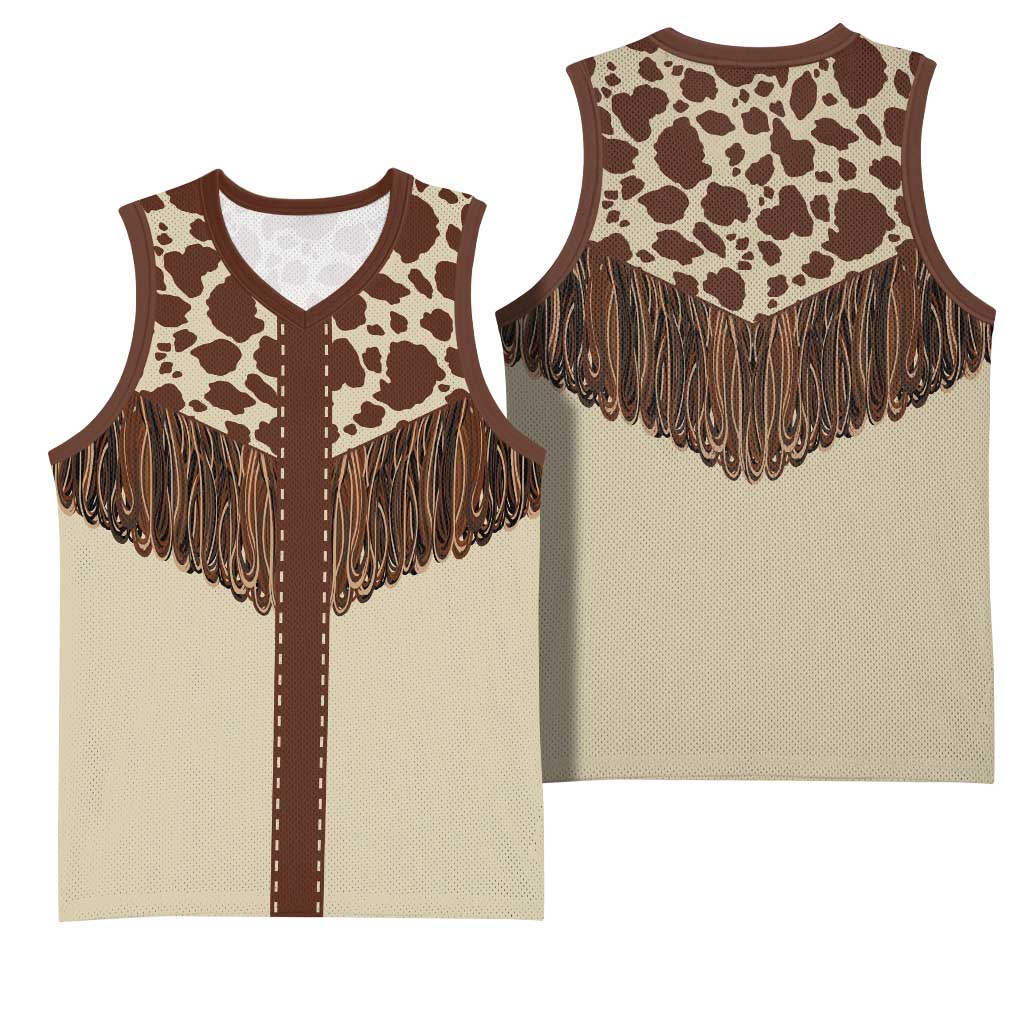 Vintage Western Cow Yoke Shirt Fringe Style Basketball Jersey - Wonder Print Shop