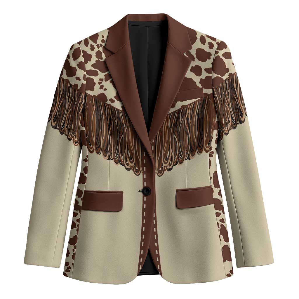Vintage Western Cow Yoke Shirt Fringe Style Blazer - Wonder Print Shop