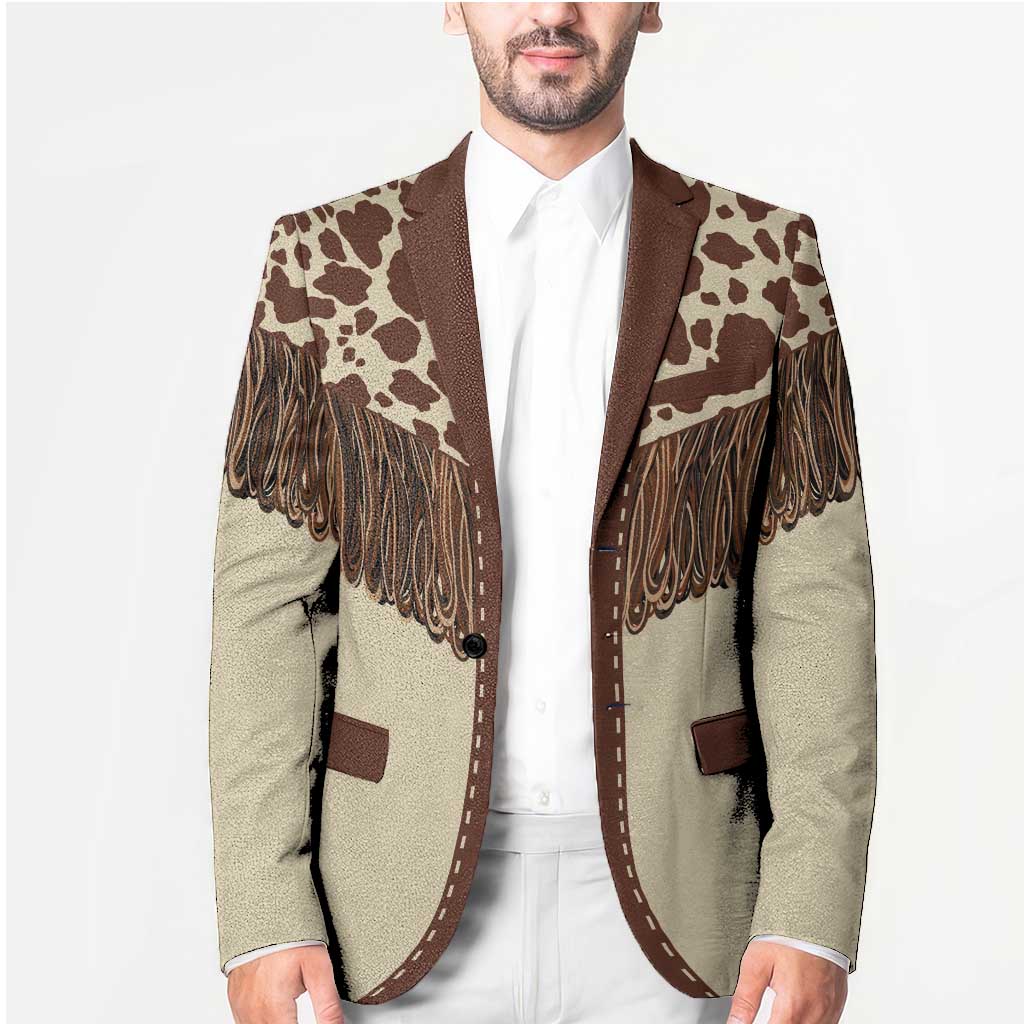 Vintage Western Cow Yoke Shirt Fringe Style Blazer - Wonder Print Shop