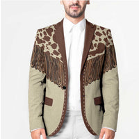 Vintage Western Cow Yoke Shirt Fringe Style Blazer - Wonder Print Shop