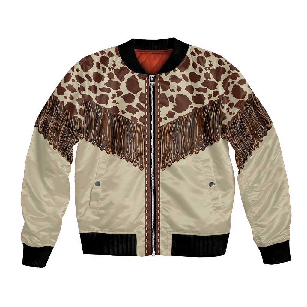 Vintage Western Cow Yoke Shirt Fringe Style Bomber Jacket - Wonder Print Shop
