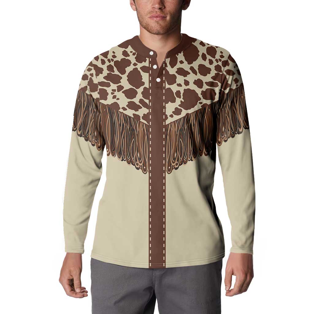 Vintage Western Cow Yoke Shirt Fringe Style Button Sweatshirt - Wonder Print Shop