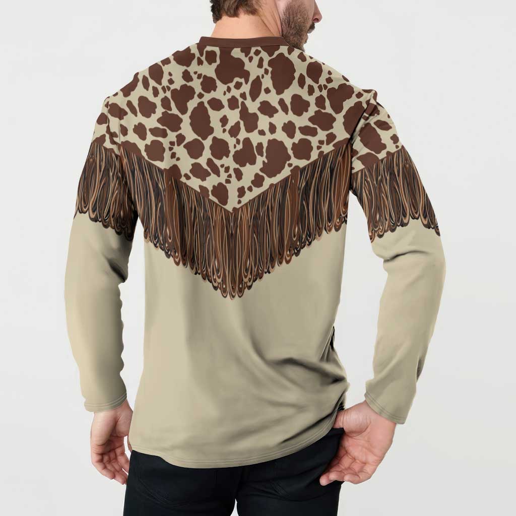 Vintage Western Cow Yoke Shirt Fringe Style Button Sweatshirt - Wonder Print Shop
