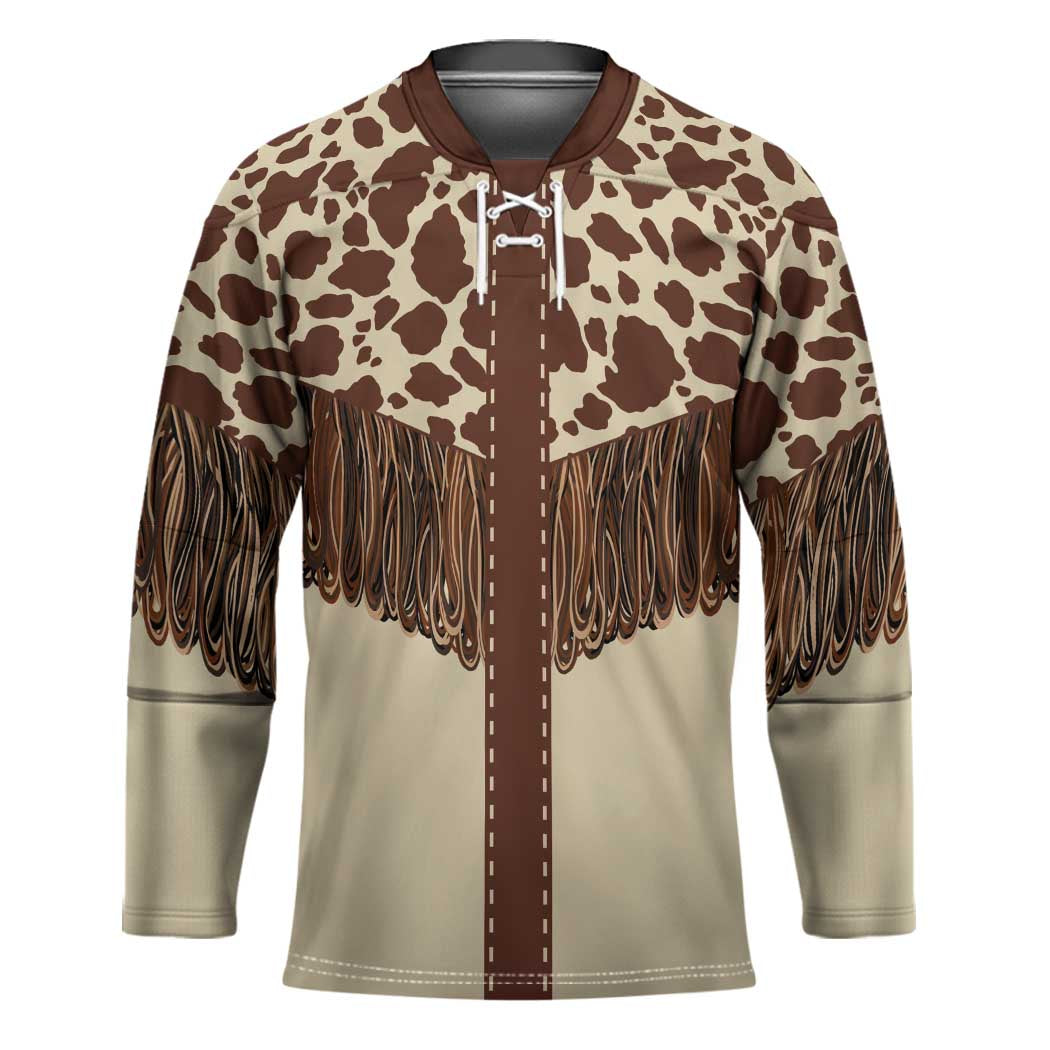 Vintage Western Cow Yoke Shirt Fringe Style Hockey Jersey - Wonder Print Shop