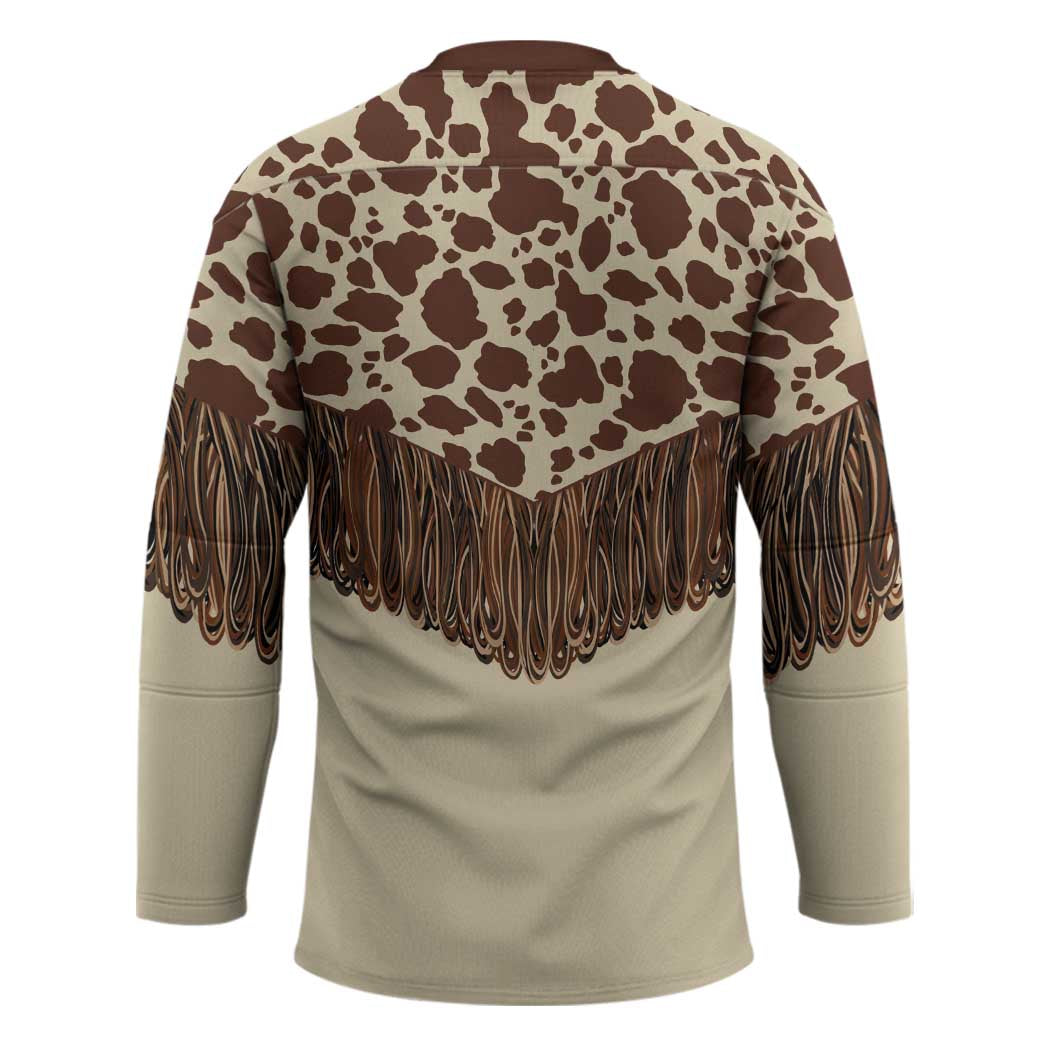 Vintage Western Cow Yoke Shirt Fringe Style Hockey Jersey - Wonder Print Shop