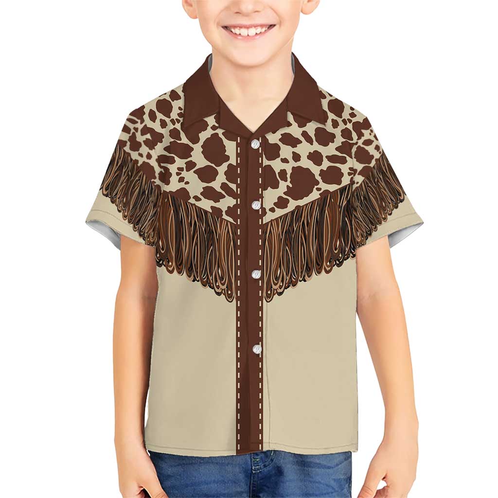 Vintage Western Cow Yoke Shirt Fringe Style Kid Hawaiian Shirt - Wonder Print Shop