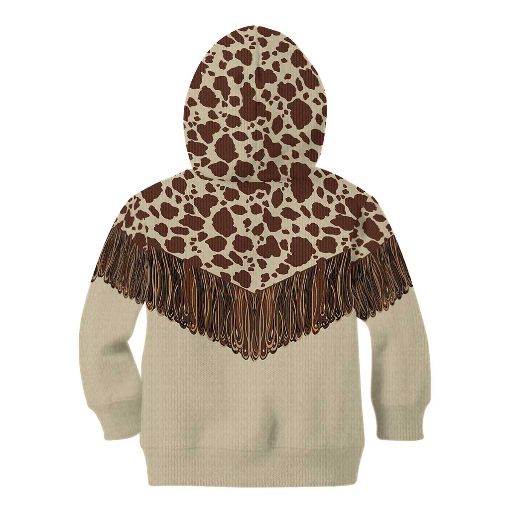 Vintage Western Cow Yoke Shirt Fringe Style Kid Hoodie - Wonder Print Shop