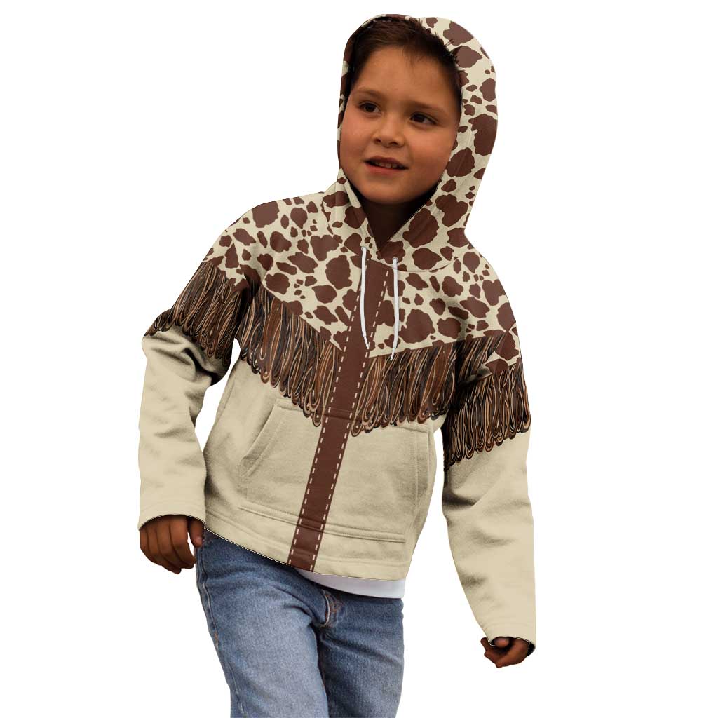 Vintage Western Cow Yoke Shirt Fringe Style Kid Hoodie - Wonder Print Shop