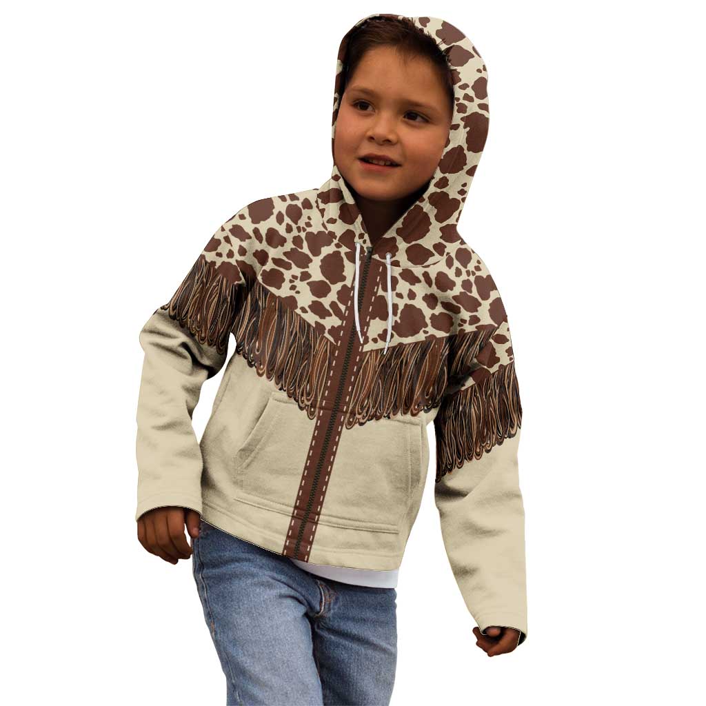 Vintage Western Cow Yoke Shirt Fringe Style Kid Hoodie - Wonder Print Shop