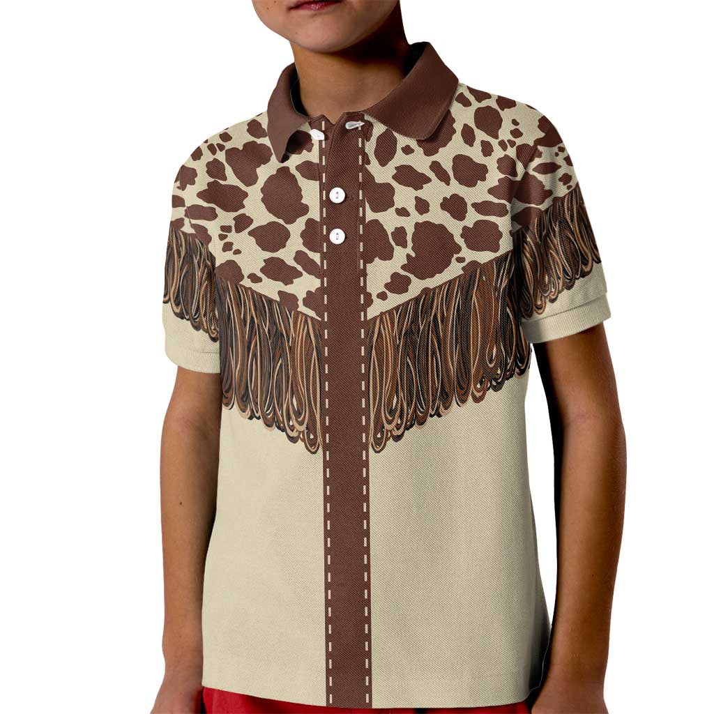 Vintage Western Cow Yoke Shirt Fringe Style Kid Polo Shirt - Wonder Print Shop